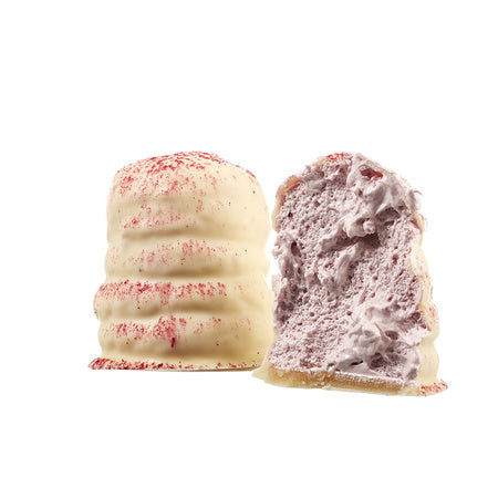 Flødebolle hvid hindbær (40stk - 1 kasse)